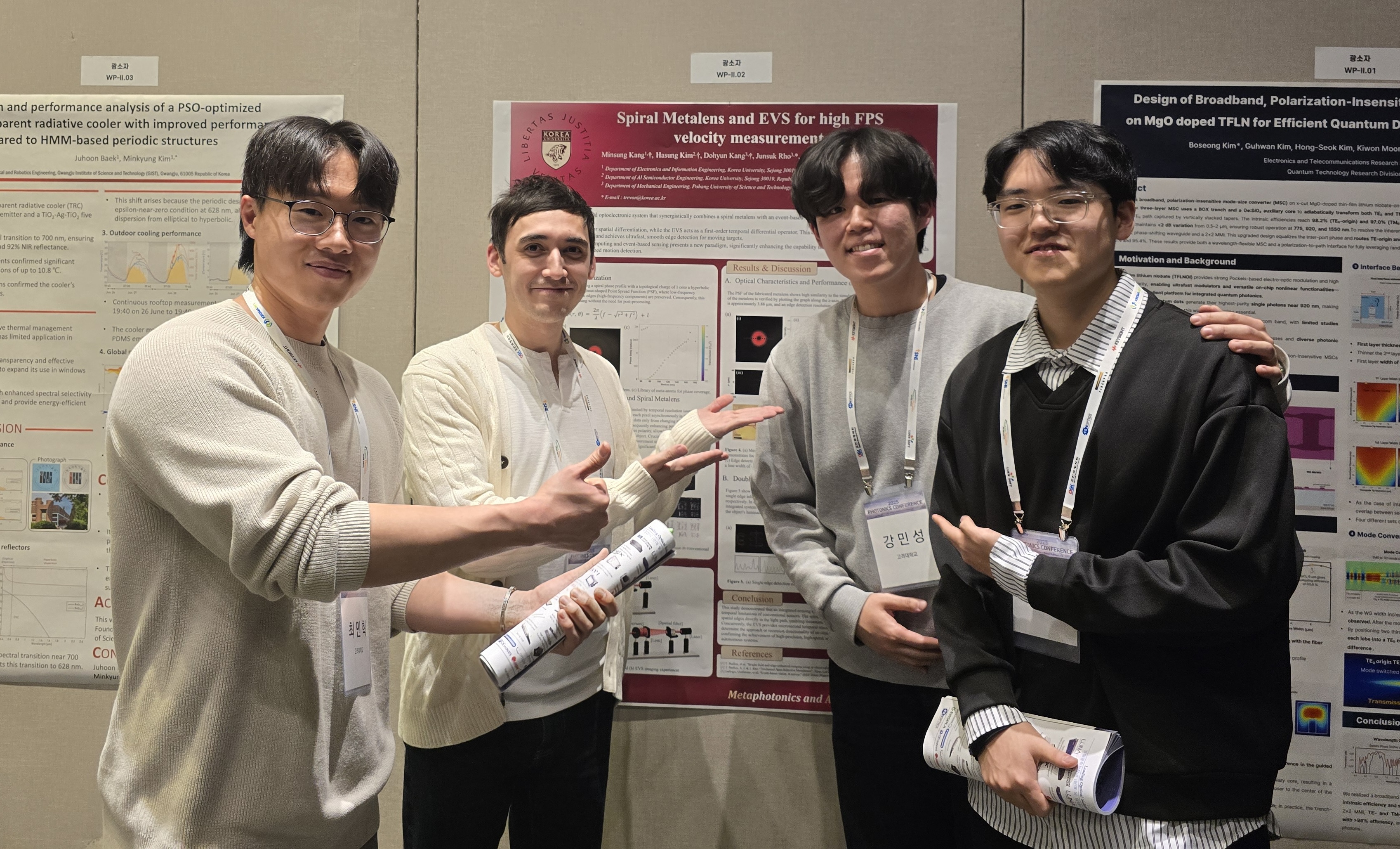 Trevon, Minsung, Minhyeok, and Changhyeon attend Photonics Conference 2025!~